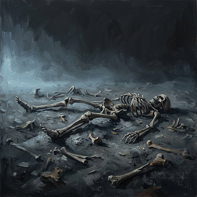 Flesh wasting away — bones in ash and dust