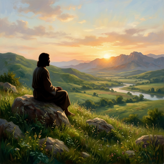 Waiting — figure in quiet stillness, patient strength