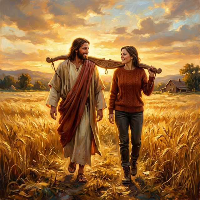 His yoke is easy — yoked together with Christ