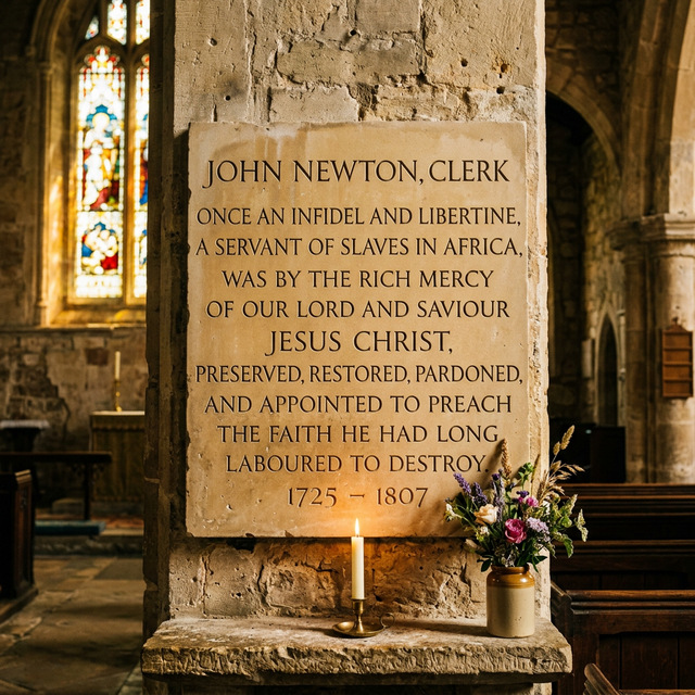 Newton's gravestone with his self-written epitaph