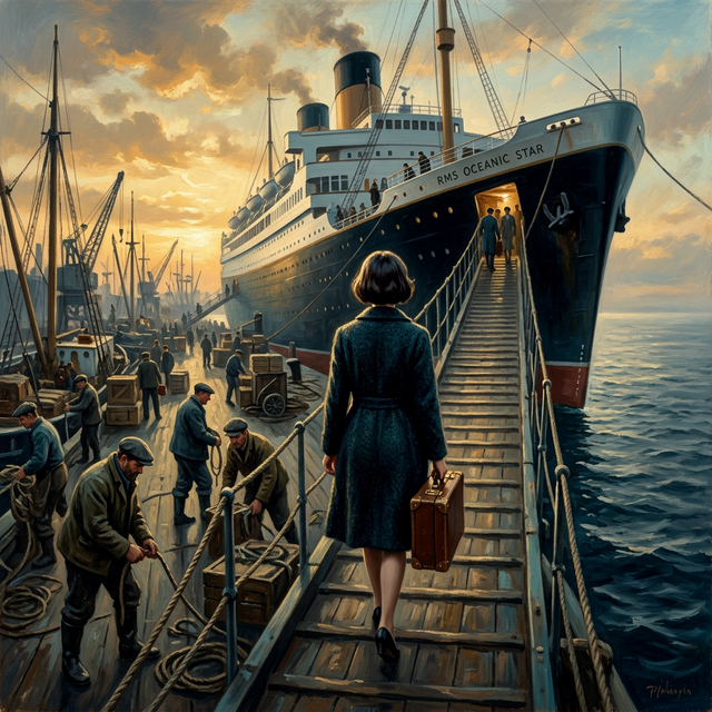 Jackie boarding the boat