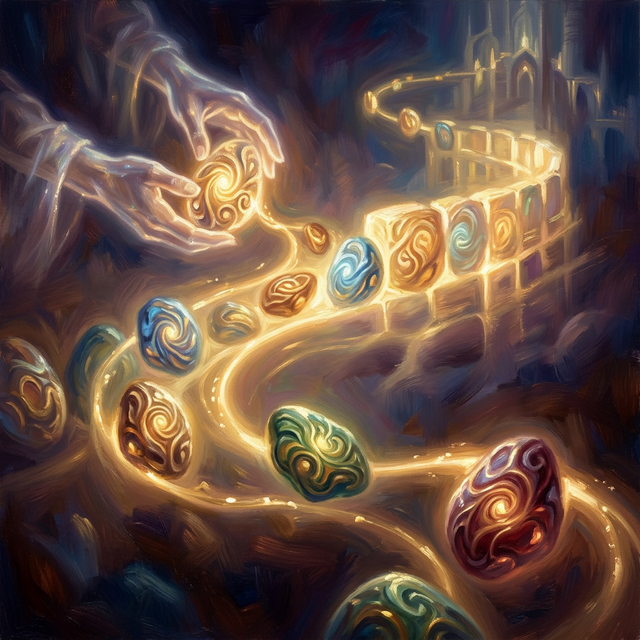 Living stones being assembled into a radiant wall