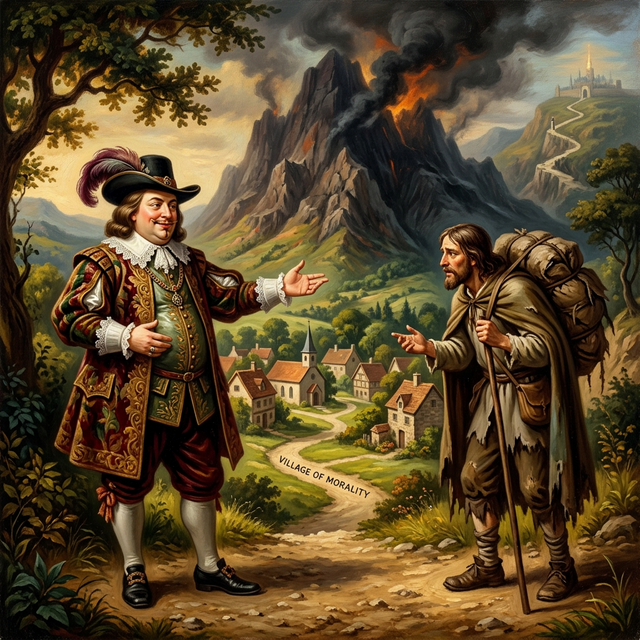 Mr. Worldly Wiseman pointing to an easier path